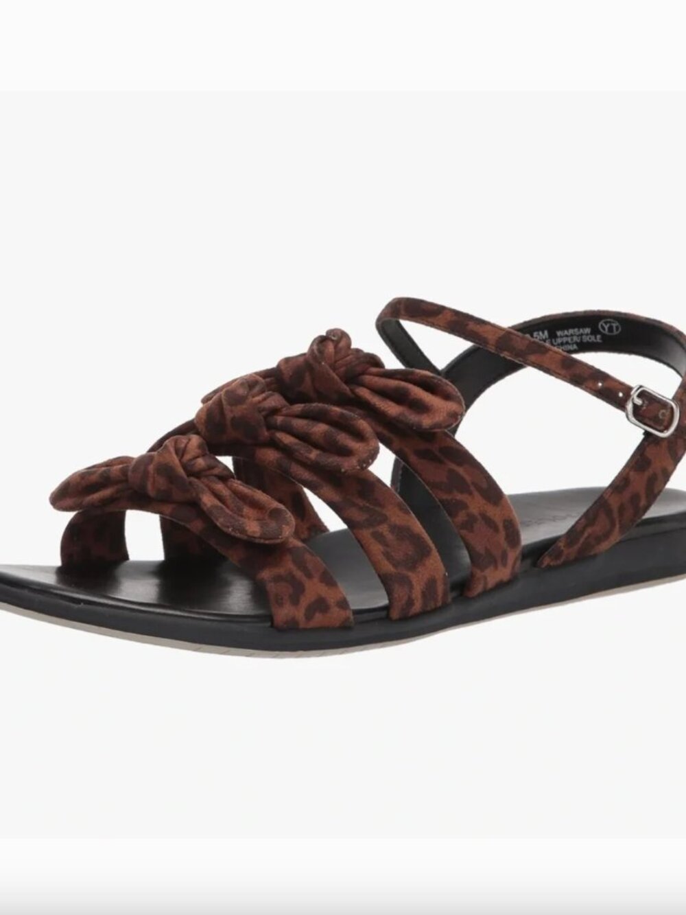 Aerosoles Warsaw Leopard Combo Bows Flat Sandals - Size 9